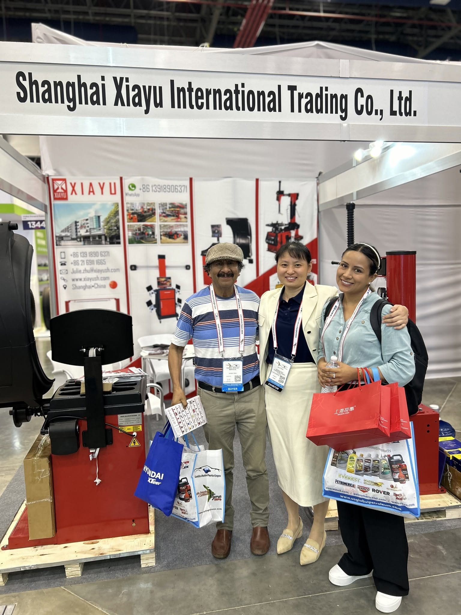 Meeting clients at the booth